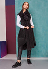 Naya Wrap Quilted Long Gilet, Black