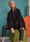 Naya Oversize Full Zip Hoodie, Black