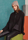 Naya Oversize Full Zip Hoodie, Black