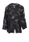 Naya Embossed Triangle Print Oversize Jacket, Black