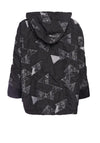 Naya Embossed Triangle Print Oversize Jacket, Black