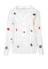 Naya Multi Colour Circle Eyelet Shirt, White