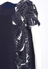 Ora Print Panel Maxi Dress, Navy & White