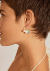 Pilgrim Jacobine Pearl Pendant Hoop Earrings, Silver & Pastel Multi