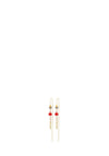 Pilgrim Kaia Dangle Chain Earrings, Gold & Red Multi