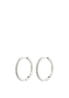 Pilgrim Be Crystal Hoop Earrings, Silver