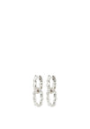 Pilgrim Reflect Wave Link Hoop Earrings, Silver