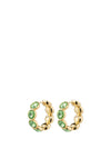 Pilgrim Callie Crystal Hoop Earrings, Gold & Green