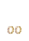 Pilgrim Callie Crystal Hoop Earrings, Gold & Pink