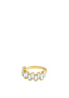 Pilgrim Create Displaced Crystal Ring, Gold