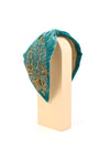 Powder Velvet Embellished Wide Headband, Teal