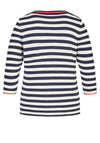 Rabe Button Shoulder Stripe Jumper, Navy Multi