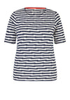 Rabe Curled Stripe T-Shirt, Navy & White