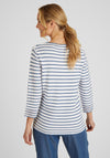 Rabe Striped Fine Knit Sweater, White & Blue