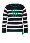 Rabe Letter Branding Striped Jumper, Navy Multi