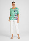 Rabe Striped & Floral Print T-Shirt, Green Multi