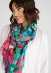 Rabe Tropical Flower & Stripe Scarf, Multi