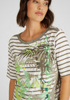 Rabe Palm Tree Striped T-Shirt, Khaki Multi