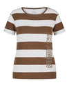 Rabe Ribbed Stripe T-Shirt, Brown & White