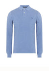 Ralph Lauren Classic Long Sleeve Polo Shirt, Blue Heather