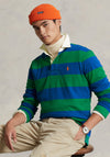 Ralph Lauren Classic Striped Rugby Polo Shirt, Green & Sapphire Star