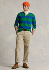 Ralph Lauren Classic Striped Rugby Polo Shirt, Green & Sapphire Star