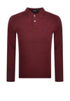 Ralph Lauren Slim Fit Long Sleeve Polo Shirt, Dark Red