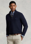 Ralph Lauren Textured Half Zip Jumper, Navy