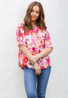 Rant & Rave Chelsea Floral Print Top, Pink