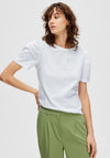 Selected Femme Puff Sleeve T-Shirt, Bright White