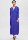 Selected Femme Abienne Satin Wrap Maxi Dress, Royal Blue