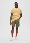 Selected Homme Ricky Stripe T-Shirt, Egret & Harvest