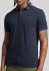 Superdry Studios Tipped Pique Polo Shirt, Eclipse Navy