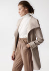 Salsa Detachable Faux Fur Collar Coat, Beige