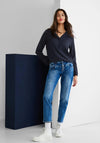 Street One Textured Blouse, Deep Blue