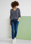 Street One Minimal Print Blouse, Deep Blue