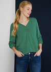 Street One Minimal Print Blouse, Dark Brisk Green