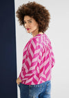 Street One Zig Zag Pattern Blouse, Pink