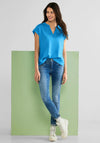 Street One Cap Sleeve Tunic Top, Splash Blue