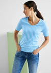 Street One Striped T-Shirt, Splash Blue