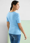 Street One Striped T-Shirt, Splash Blue