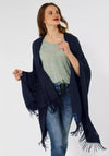 Street One Fringed Cape, Navy