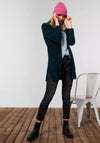 Street One Boucle Long Open Cardigan, Deep Teal