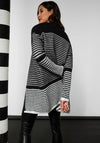 Street One Woven Long Knit Cardigan, Black & White