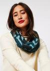 Street One Print Loop Scarf, Deep Teal Blue