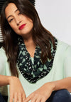 Street One Colour Block Print Loop Scarf, Clary Mint