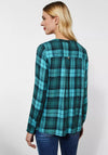 Street One Round Neck Check Shirt, Funky Jade