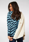 Street One Zig Zag Pattern Top, Deep Teal Blue