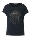 Street One Rhinestone Diamond T-Shirt, Black