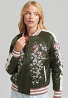 Superdry Womens Suikajan Bomber Jacket, Khaki Multi